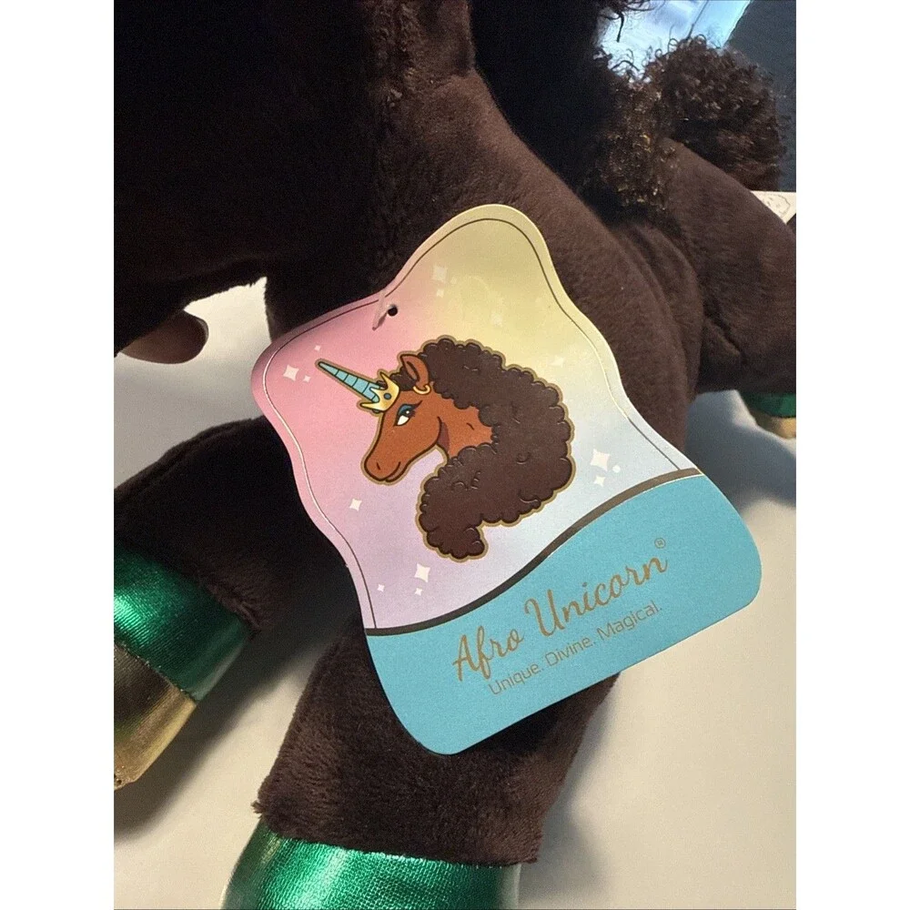 Afro Unicorn Stuffed Plush Toy 12 In - Magical